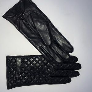 Black Faux Leather Gloves